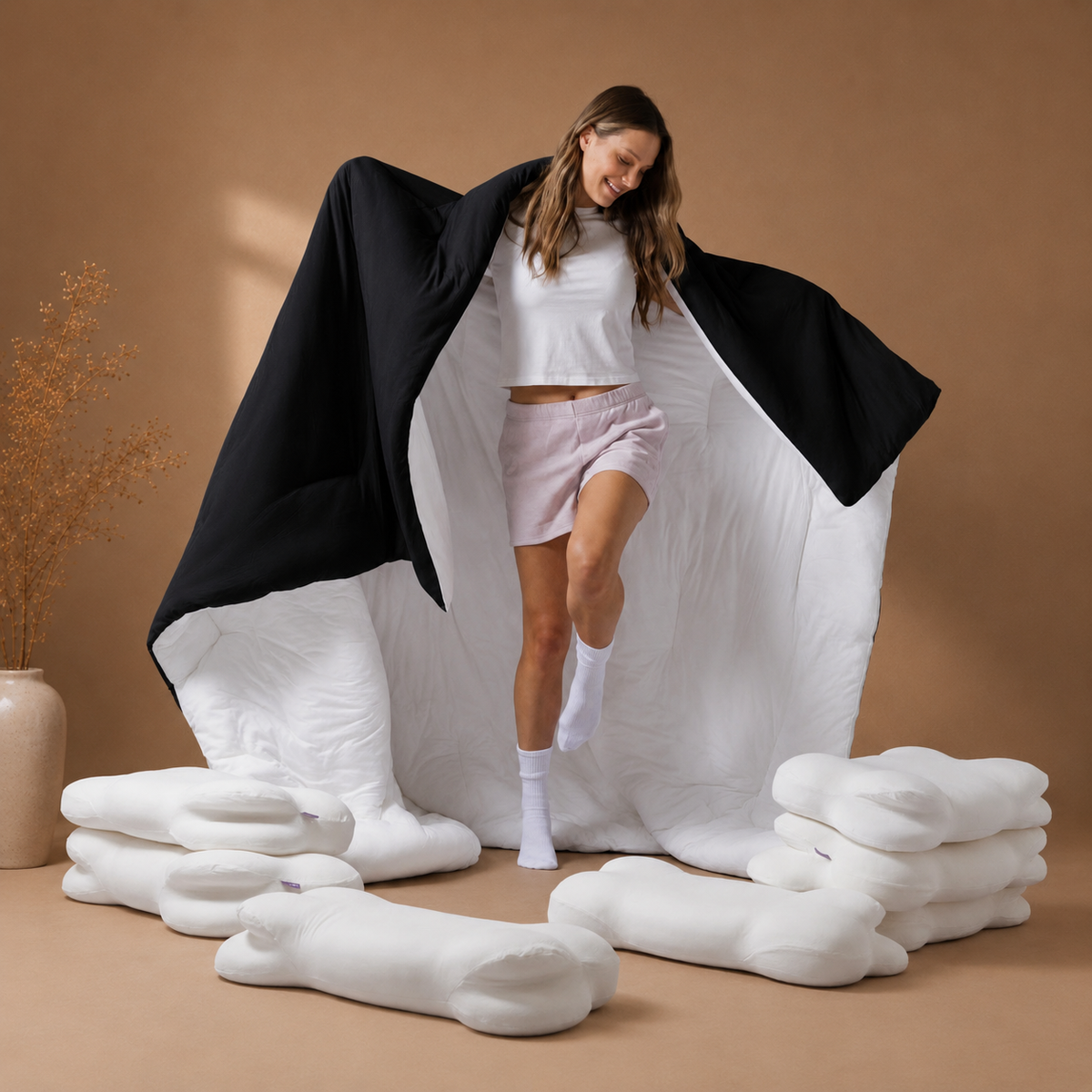 COMBO MARSHMELLOW PREMIUN: PLUMÓN + 2 COJINES + 2 FUNDAS 🛏️☁️